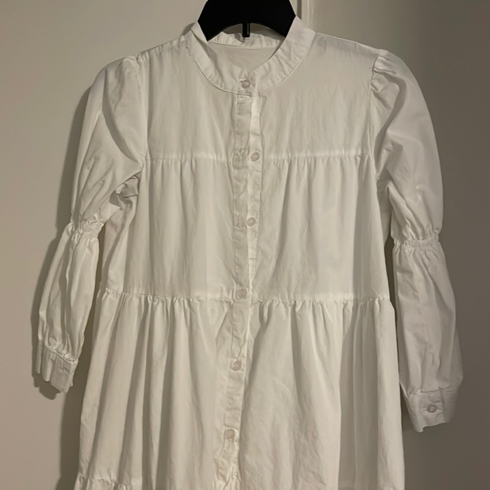 White tiered oversized dress